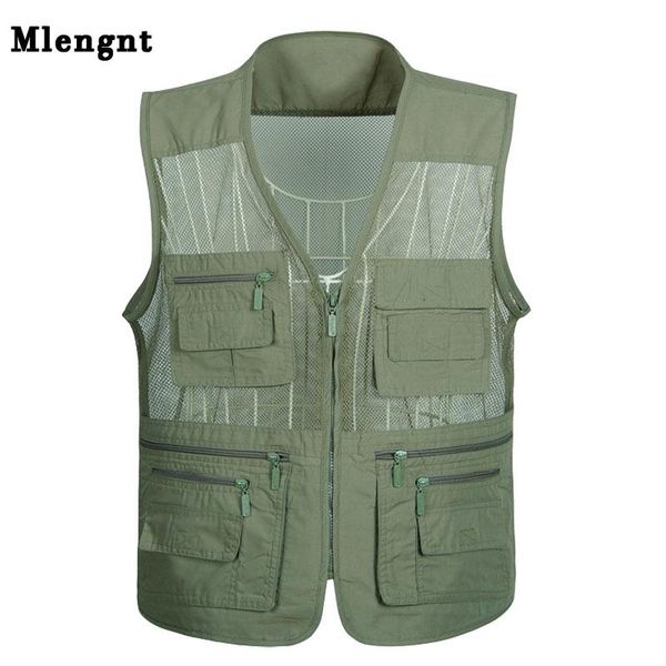 

men's vests quick-drying mesh tactical vest ultralight fishing camping men waistcoats breathable pography travel with multi pockets, Black;white