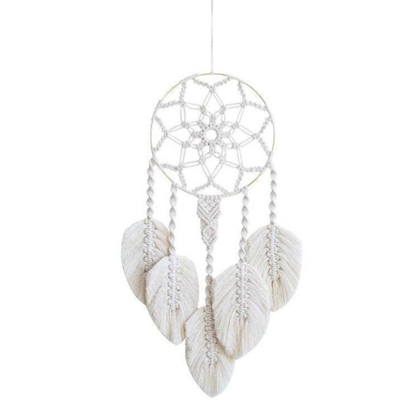 

decorative objects & figurines macrame dream catcher boho woven feather leaf tassel wall hanging ornament decor