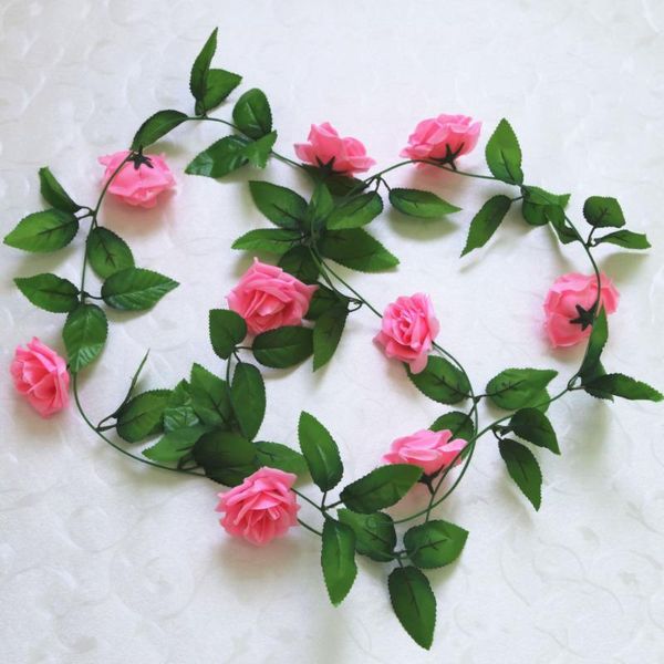 

decorative flowers & wreaths 5pcs 2.45m artificial rose vine with leaves fake flower for shooting props home living room decor wedding baby