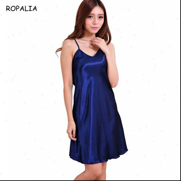 

girls nightshirts satin womens sleepwears chemises slip sleep lounge nightgowns sleepshirts, Black;red