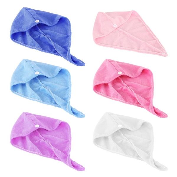 

coral velvet microfiber hair towel wrap twist absorbent turban bath shower hat caps