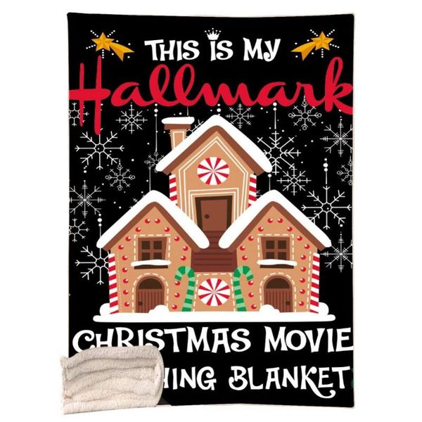 

blankets christmas theme design double-sided super soft sherpa fleece throw blanket for home sofe bed holiday travelling camping