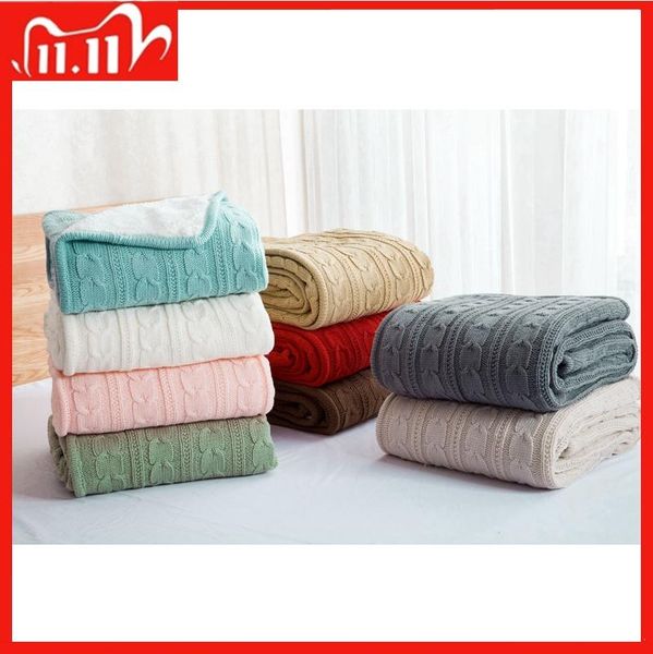 

winter warmth blankets velvet cotton sheep knitted wool blanket home sofa/bed cover quilt