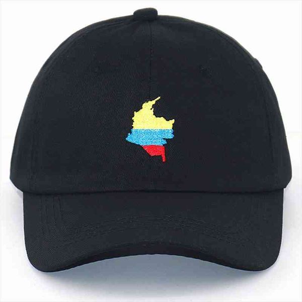 

colombia map dad hat 100% cotton adjustable embroidery baseball cap men women summer spring sports brand snapback, Blue;gray