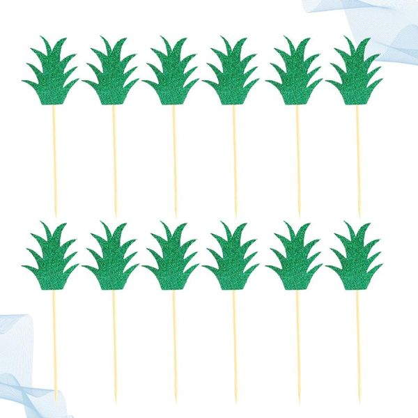 

other festive & party supplies 48pcs green pineapple leaf cake ers paper picks cupcake insert decor for birthday festival