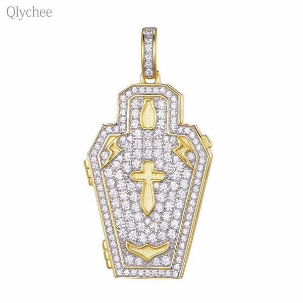 

pendants qlychee trendy 925 silver crystal jesus church female slide jewelry fashion women accessories, Black