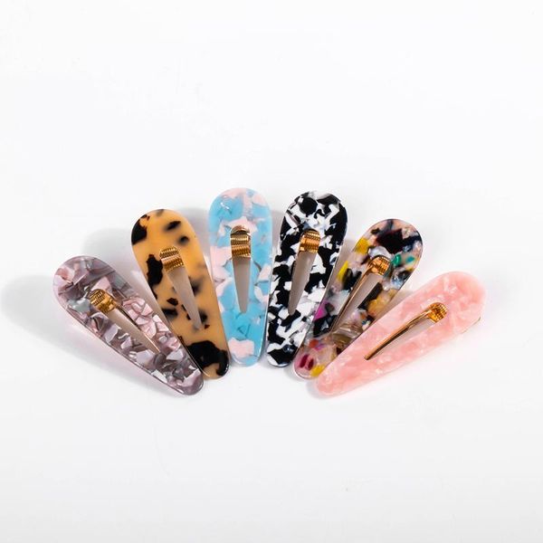 

hair clips & barrettes korean resin pins bb clip small hairclip gold alloy leopard geometric jewelry acrylic wedding bridal accessories, Golden;silver