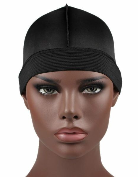 

beanies fashion men silky wave cap with elastic band durag bandanas for