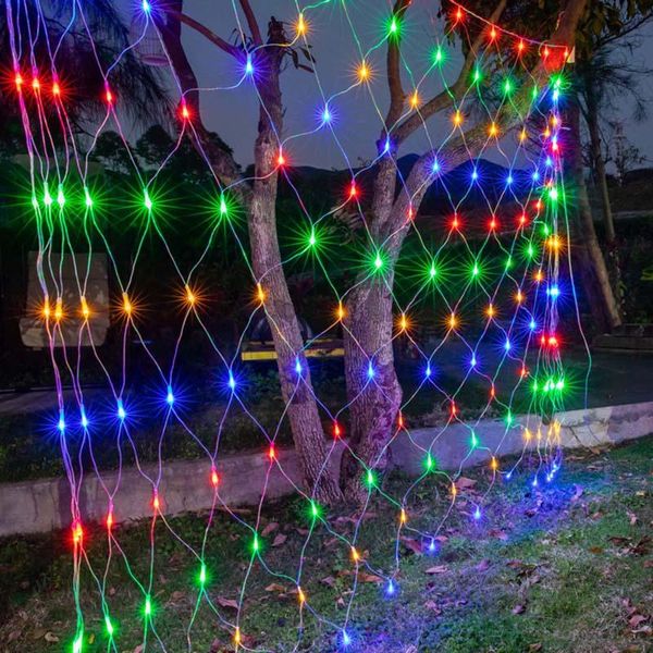 

party decoration undefinded 1.5Ã1.5m led net mesh fairy string light garland window curtain christmas wedding part for home