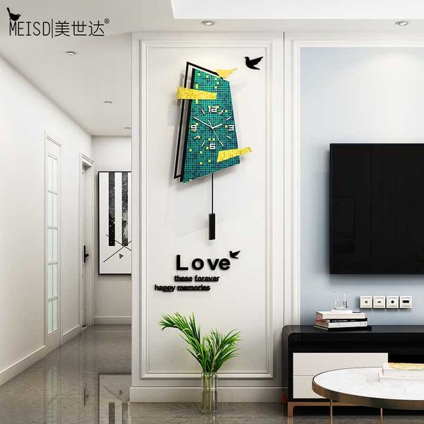 

wall clocks meisd large printed watch creative paintings art home decor quartz pendulum horloge silent
