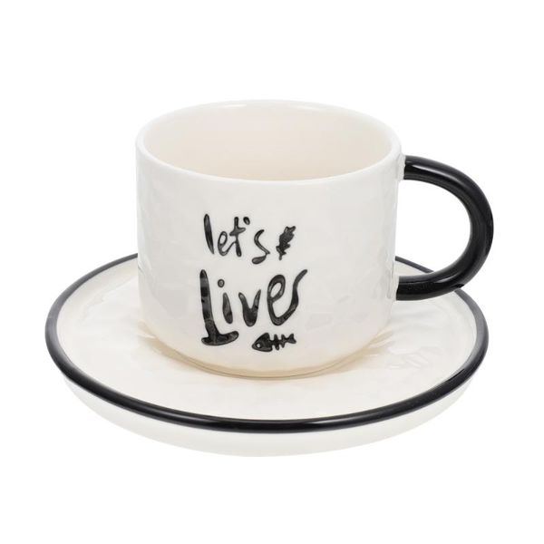 

mugs 1 set delicate mug coffee cup ceramic water simple with tray (grey)