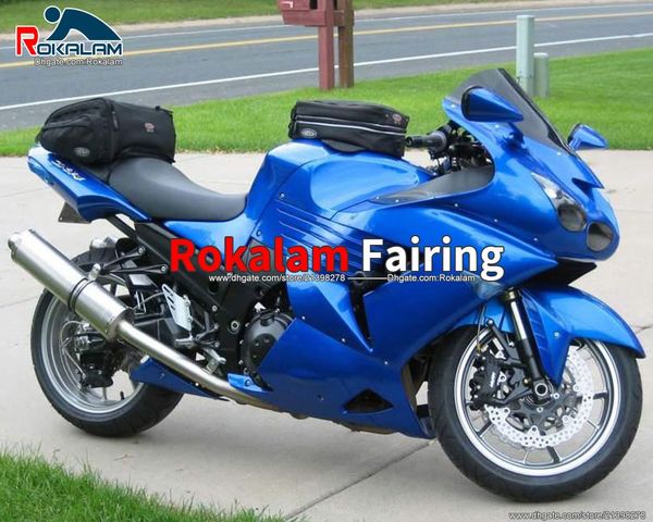 Para Kawasaki Ninja ZX14R 2006 2007 2008 ZX 14R Blue 2009 2010 2011 Fairings Kits Fairing (moldagem por injeção)