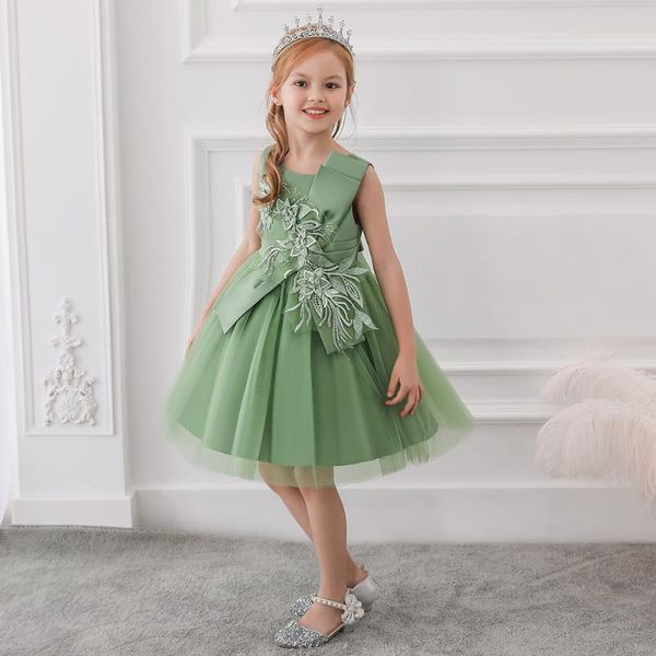 

girl's dresses appliquesÂ girlsÂ princessÂ communion children pageant party wedding eveningÂ infantÂ summer dressesÂ vestidosÂ promÂ kidsÂ baby, Red;yellow