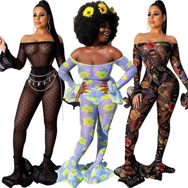 

mesh sheer 2 piece set women fishtail clothing long sleeve slash shoudler bodysuit+leggings pant suit club birthday outfitsin, Black;white