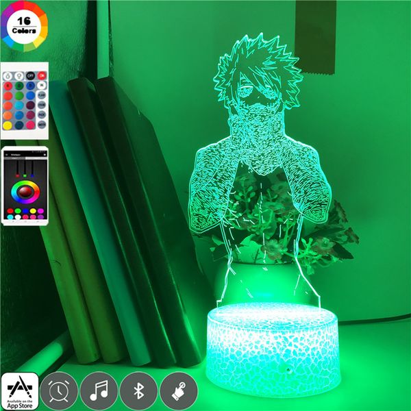 

app control 3d led night light illusion lamp anime nightlight my hero academia child toy birthday christmas gift for kids friends
