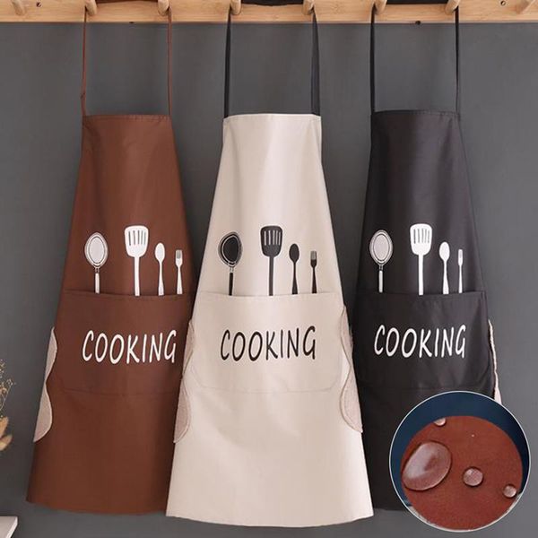 

waterproof oil proof apron front pocket kitchen cook garden cleaning wear aprons