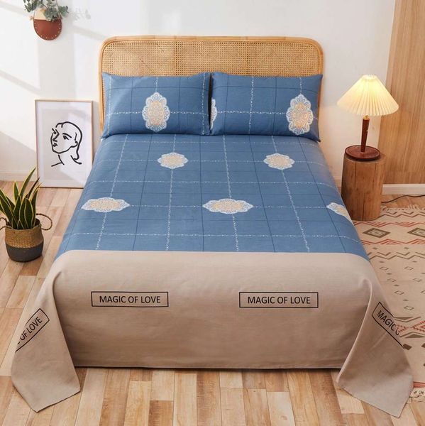 

three piece old cloth mat bed sheet summer cotton pillow case student dormitory bedding