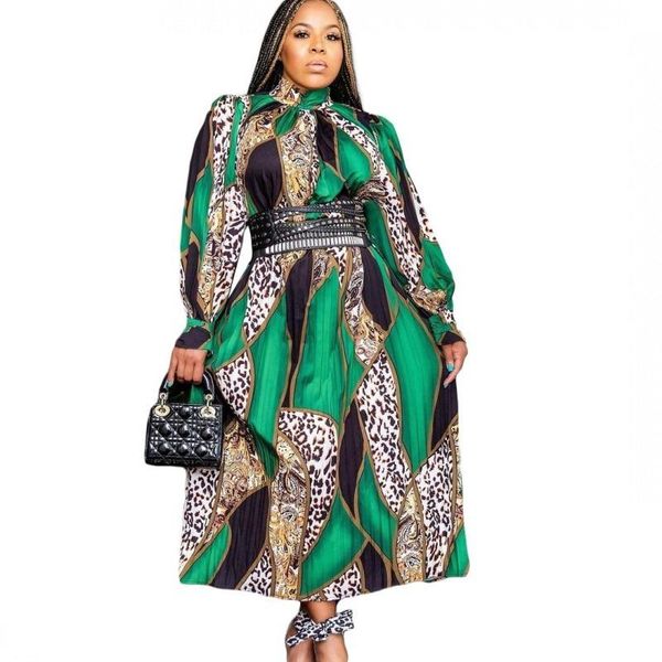 

ethnic clothing fadzeco elegant african dresses dashiki print long sleeve robe dress vestidos party style bazin riche autumn fashion sexy, Red