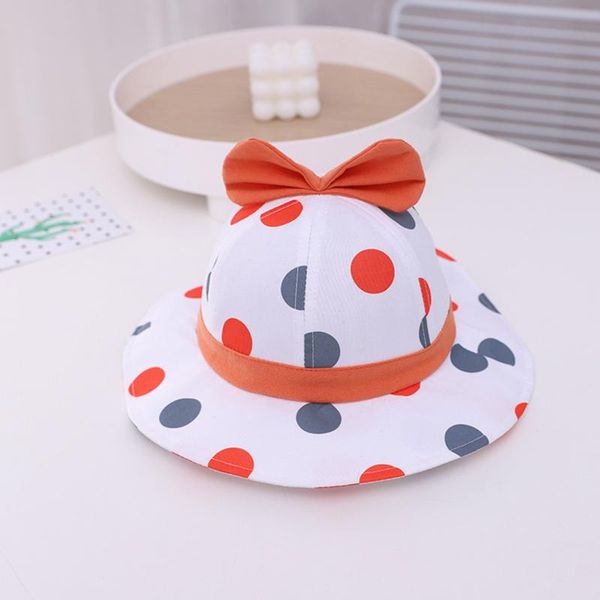 

fashion children's hats and caps summer children baby boys girls polka dot printed bucket beach sun hat sunhat spot &, Yellow