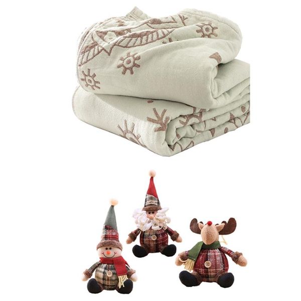 

1x cotton muslin summer blanket bed breathable chic mandala large para & 3 pack santa snowman elk shaped doll blankets