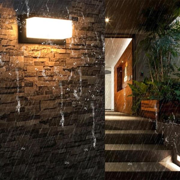 

85-265v 18w led wall light waterproof ip65 porch modern lamp radar motion sensor courtyard garden outdoor lamps