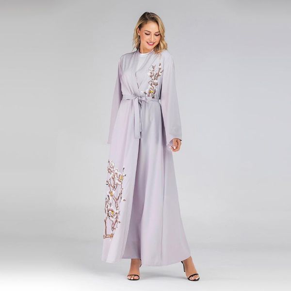 

the 2021 muslim cardigan middle east women's fashion abaya robes embroidered long-sleeved cultivate one's morality ethnic clothing, Red