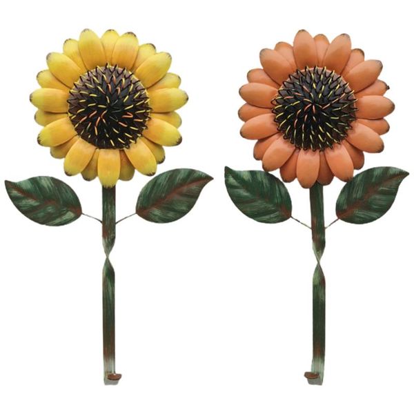 

hooks & rails 2pcs sunflower shaped storage hangers home room wall-mounted