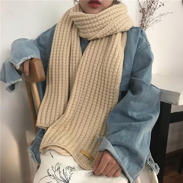 

scarves 180cm ladies knitted scarf winter fashion solid color double soft woolen warm thickening long #p1, Blue;gray