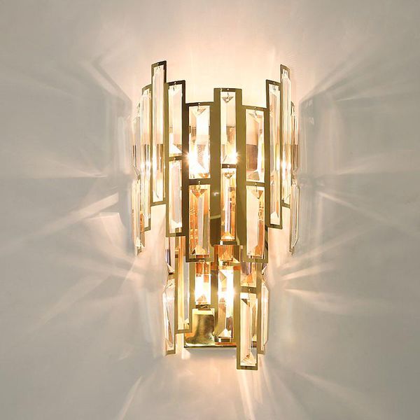 

wall lamps golden crystal lamp stainless steel pattern led for living room