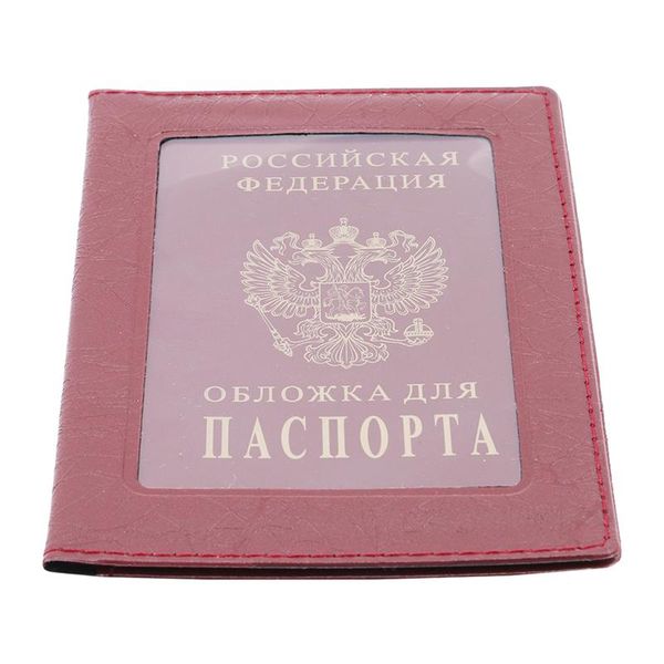 

card holders minimalist passport business style pu leather russian cover travel id holder case, Brown;gray