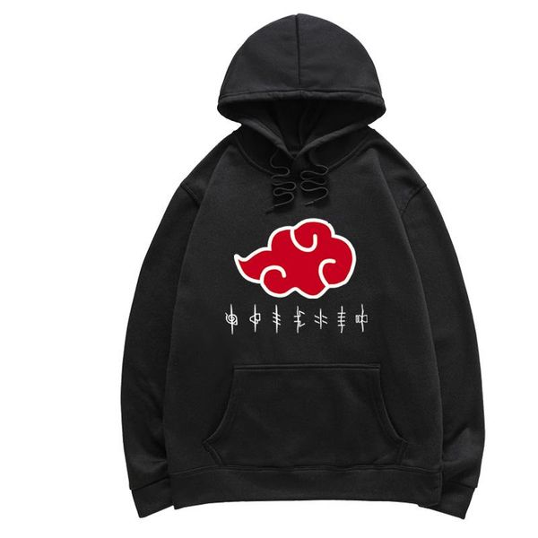 

men's hoodies & sweatshirts akatsuki hoodie men tracksuit autumn winter fleece harajuku streetwear oversized clothing, Black