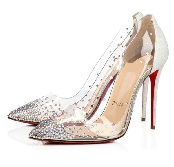 

ladies high strass red bottoms pumps black nude women shoes wedding heels mesh+rhinestone party dress discount mkh002