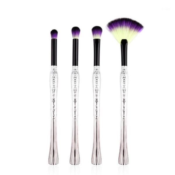

4pcs/set makeup brushes eye brush set black tube fan-shape tool1