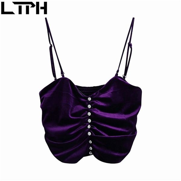 

ltph detachable women tanks crop solid color velvet party with diamond sleeveless camisole spring summer 210423, White
