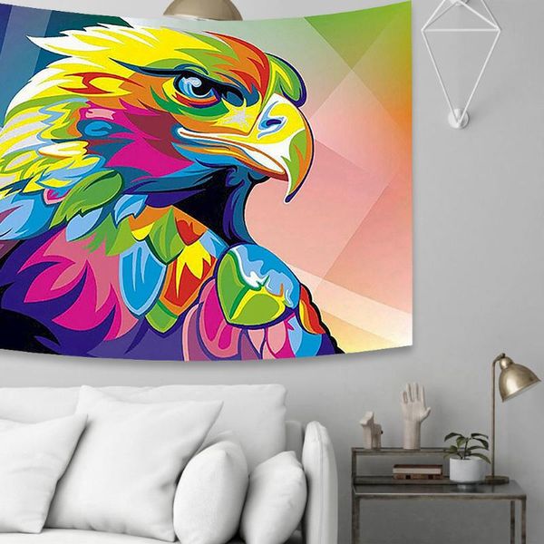 

tapestries retro eagle print tapestry wall hanging beach towel carpets crafts home bedroom living room decoration