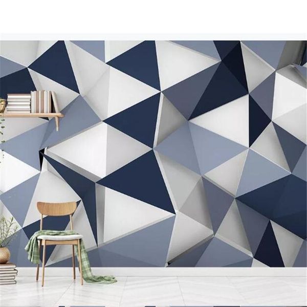 

wallpapers mural wall papers home decor custom wallpaper modern minimalist creative geometric diamond three-dimensional pattern backgr