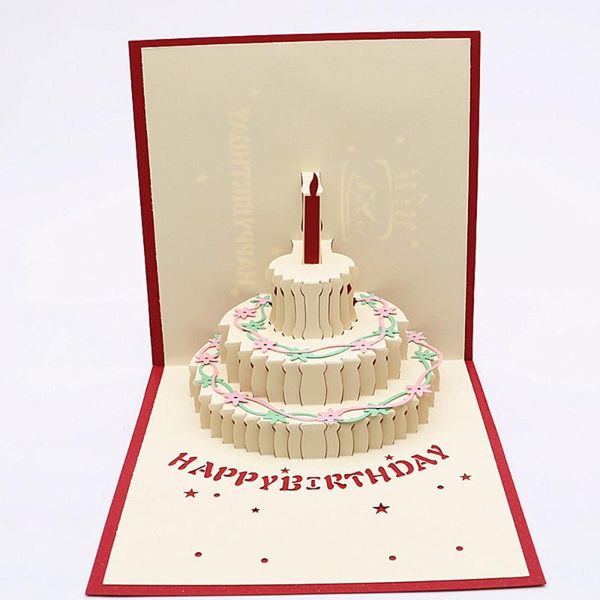 

greeting cards birthday postcards gifts 3d up laser cut cake thank you blank invitation valentine's day love confession card