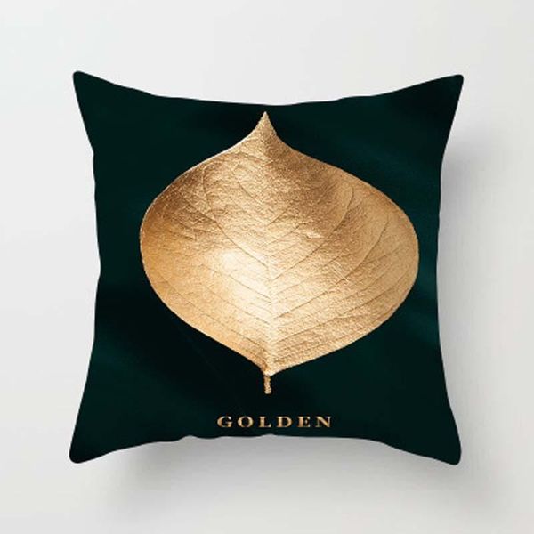 

cushion/decorative pillow 2021 nordic modern abstract golden printed cushion cover for sofa chair bedroom decor square pillowcase