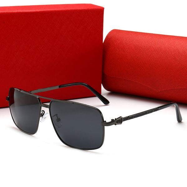 Hotsale luxo qualtiy moda masculina óculos de sol quadrados vintage metal óculos de sol designer ao ar livre estilo estrela óculos com caixa de presente