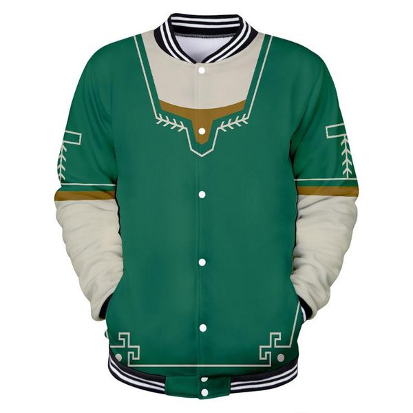 

the hyrule fantasy men baseball uniform coat fashion bomber jacket streetwear casual tracksuit hip hop brand sweatshirt men's jackets, Black;brown
