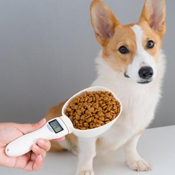 

dog bowls & feeders 1g/800g pet scale cup for cat feeding bowl scoop with measuring led spoon kitchen display portable f2r8