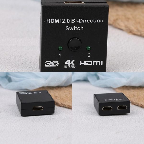 

audio cables & connectors black 2-port 2.0 bi-directional 2x1 switch switcher/1x2 splitter selector 3d 1.4v passthrough-supports ultra h