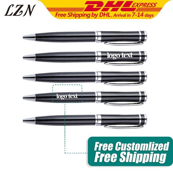 

ballpoint pens lzn luxury ball-point pen universal stationery office supplies black with silver clip metal engrave promotion logo/text, Blue;orange