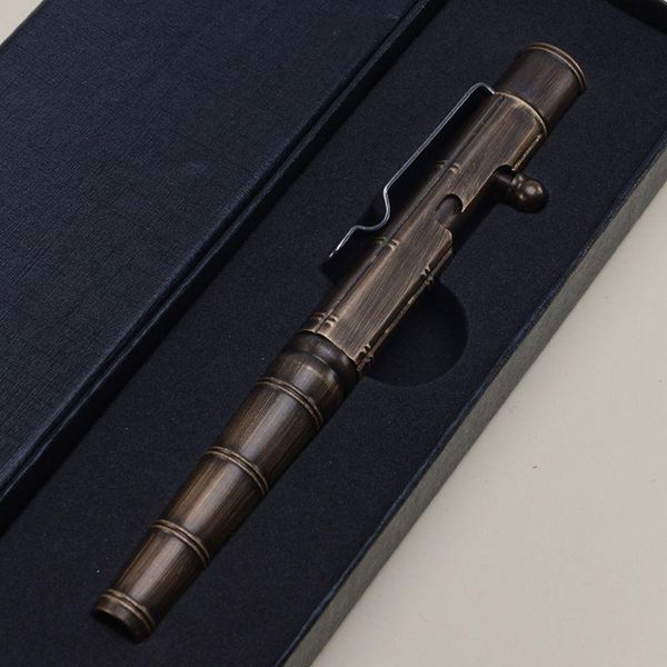 

gel pens b2rc solid brass ink pen retro bamboo node bolt action writing tool stationery