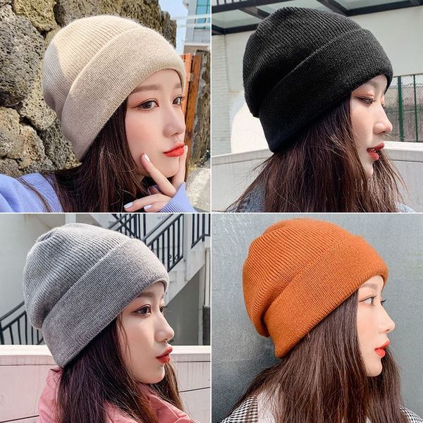

brand caps knitted hat female xiazi new 2021 net red early autumn winter tide couple student wool, Blue;gray