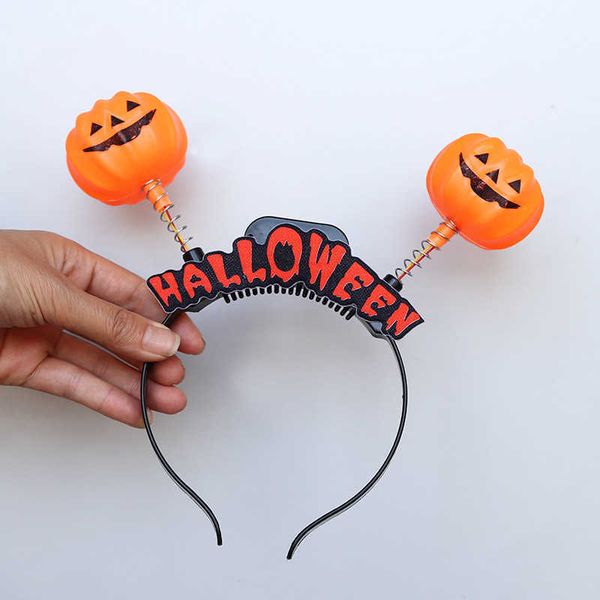 

party toys hair clips & barrettes 2 pcs halloween carnival headdress pumpkin colorful luminous head buckle costume props bat glittering hoop