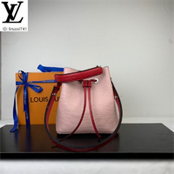 

brand designer luxury v53u m53610 water ripple bucket bag pink women handbags iconic bags handles shoulder bags totes cross body bag clu, Red;black