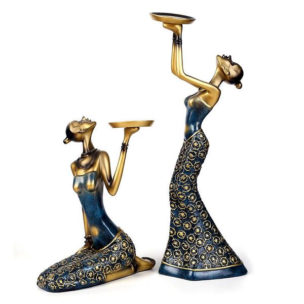 

candle holders 1pair vintage abstract ladys candles statue sculpture candlestick holder home decoration accessories decor