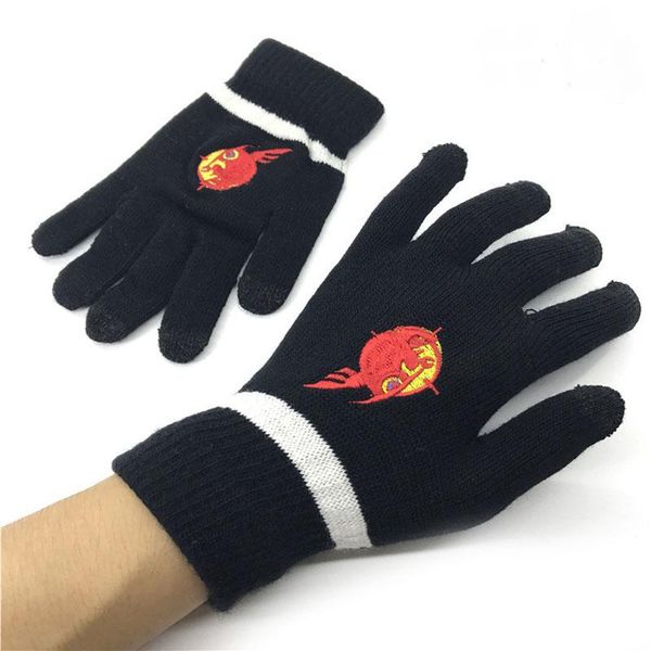 

fingerless gloves full finger screen touch anime akame ga kill night raid striped knitting glove winter warm wrist mittens cos gift, Blue;gray