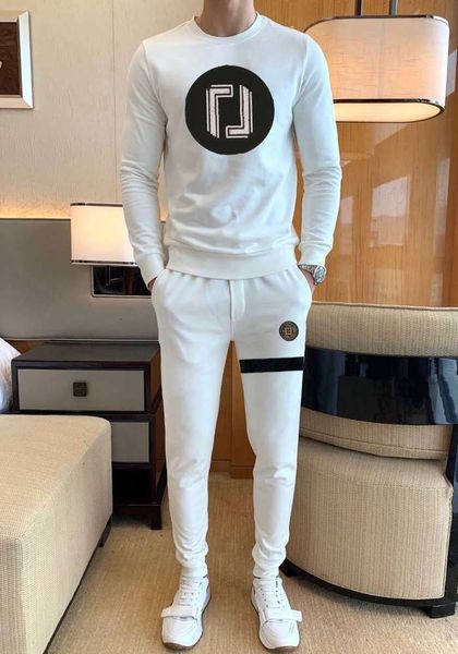 

lvv designer 21ss autumn and winter new round neck hoodie suit men's printing luxury sweater couple italian custom sportswear tracksuit, Gray